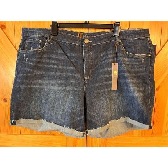 Kut from the Kloth shorts Katy boyfriend cuffed blue size 22W Nwt (3155) - Picture 1 of 4